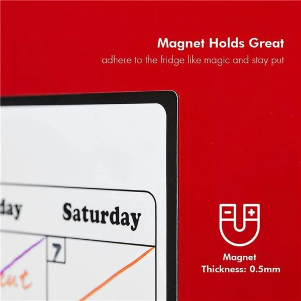 Set of 24 Magnetic Dry Erase Markers Calendar - 16.9 X 11.8 Inches, 10 Colors